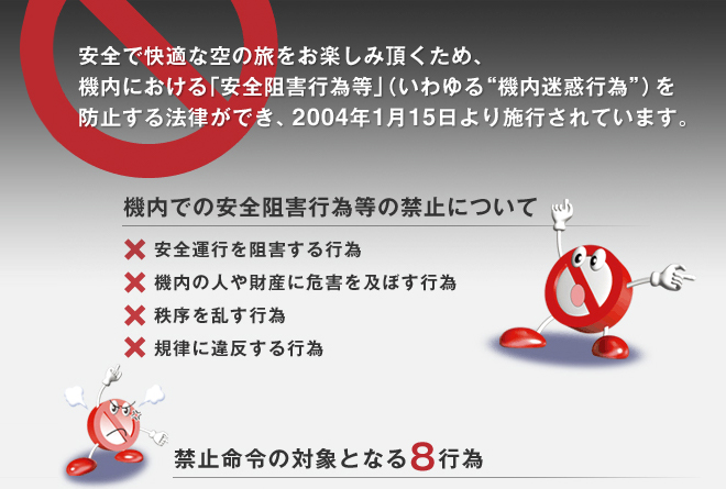 機内での安全阻害行為等の禁止について